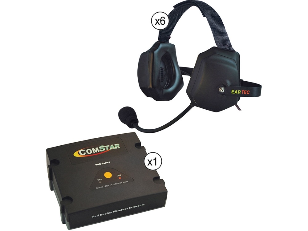 Eartec ETXC-6 ComStar XT Full Duplex Wireless System with XTreme Wireless Headset (6 User)