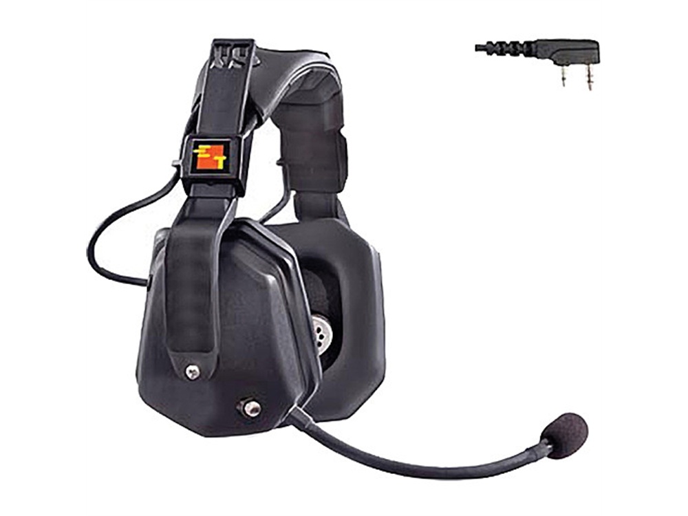 Eartec UDKW3300SH Ultra Double Headset with 2-Pin Shell Mount PTT Connector for Kenwood 2-Way Radios