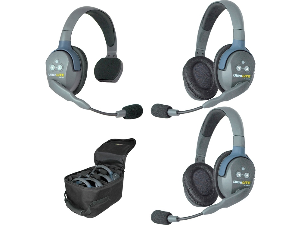 Eartec UL312 UltraLITE 3-Person Headset System with Batteries, Charger & Case