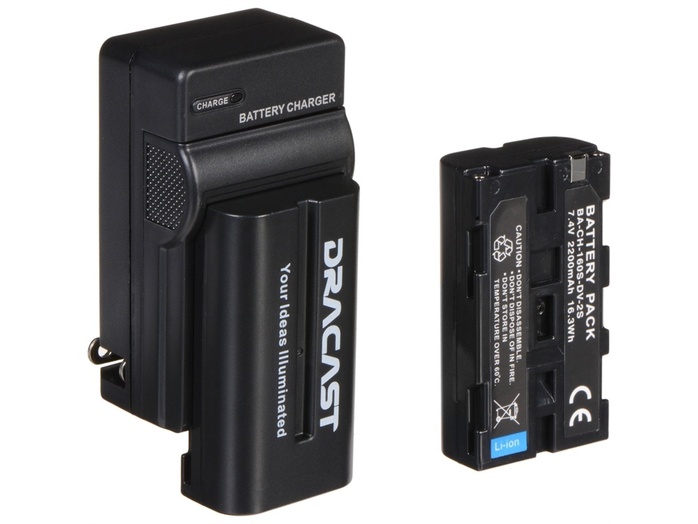 Dracast 2x NP-F 2200mAh Batteries and Charger Kit