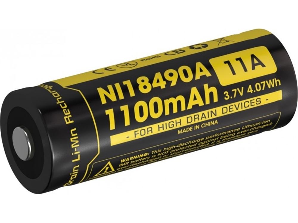 NITECORE NI18490A Li-Ion Rechargeable IMR 18490 Battery (1100mAh)