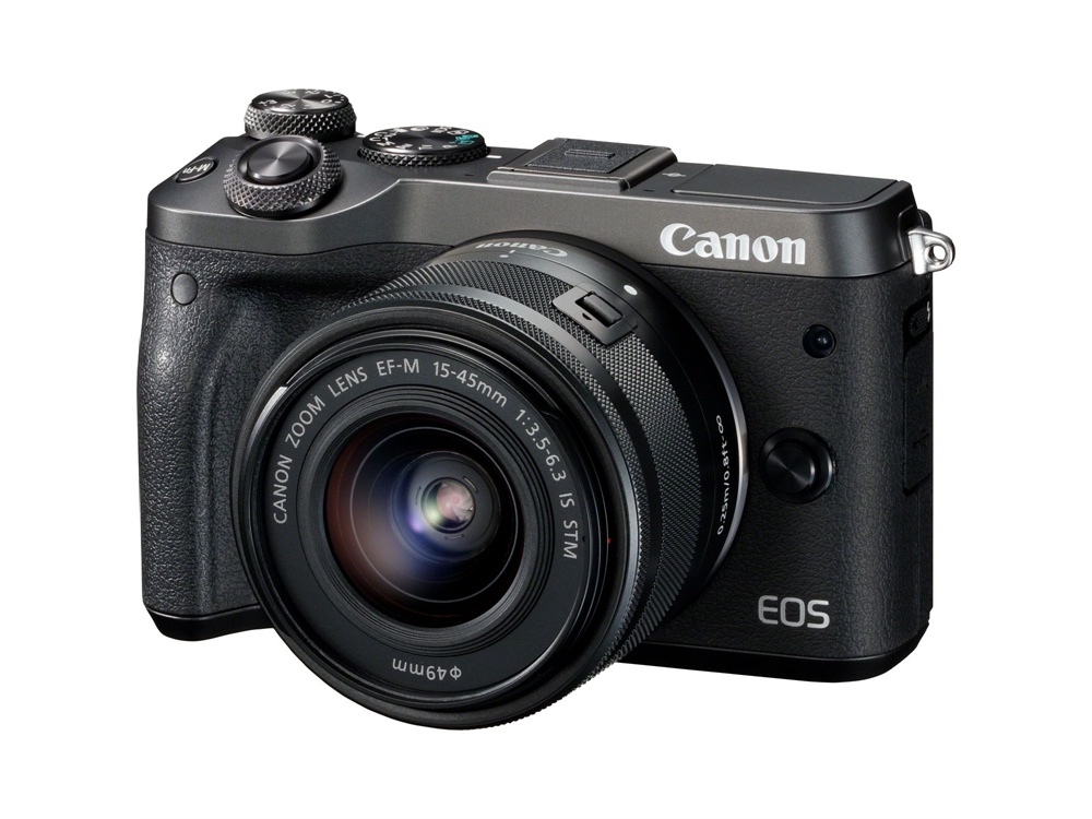 Canon EOS M6 Mirrorless Digital Camera with 15-45mm/55-200mm Lenses (Black)