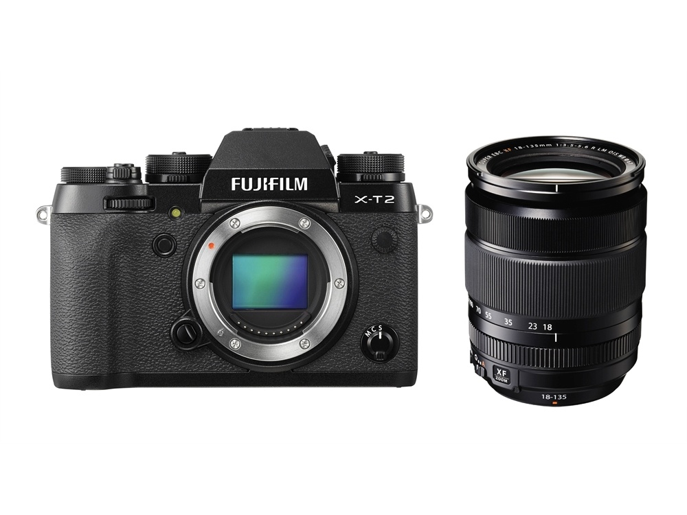 Fujifilm X-T2 Mirrorless Digital Camera with XF 18-135mm F3.5-5.6 R LM OIS WR Lens (Black)