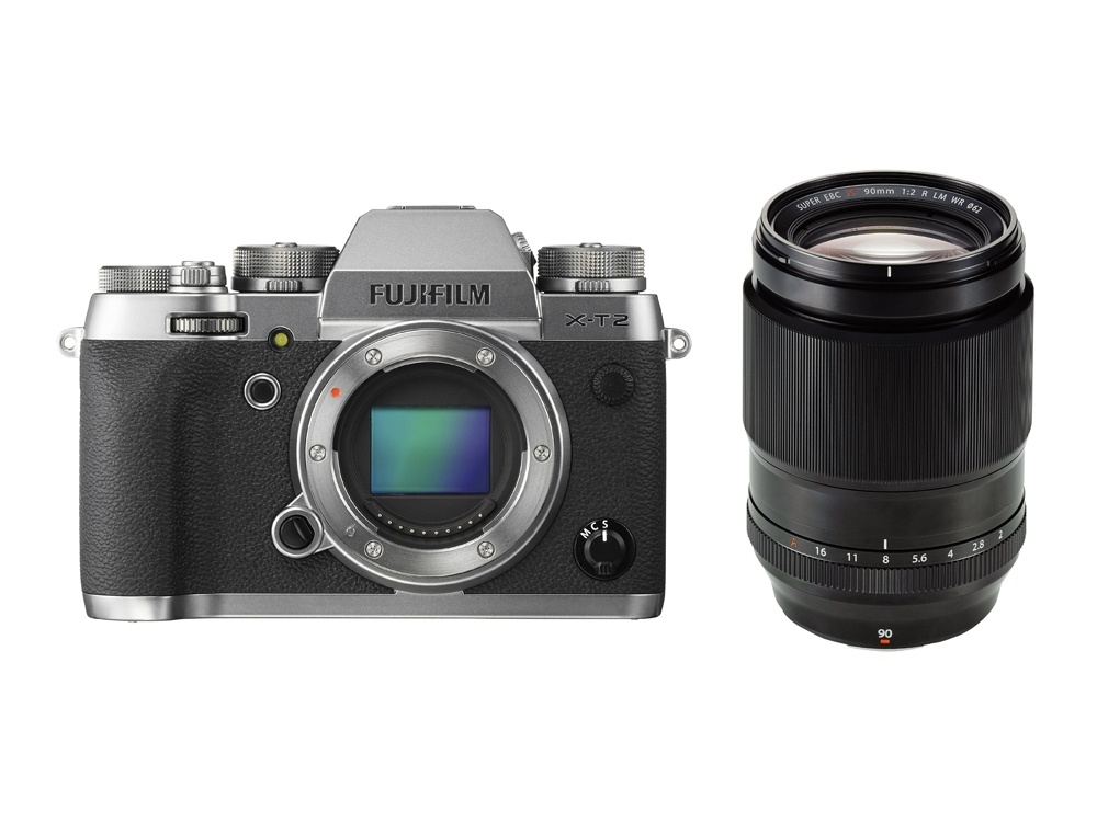 Fujifilm X-T2 Mirrorless Digital Camera with XF 90mm F2 R LM WR Lens (Graphite Silver)