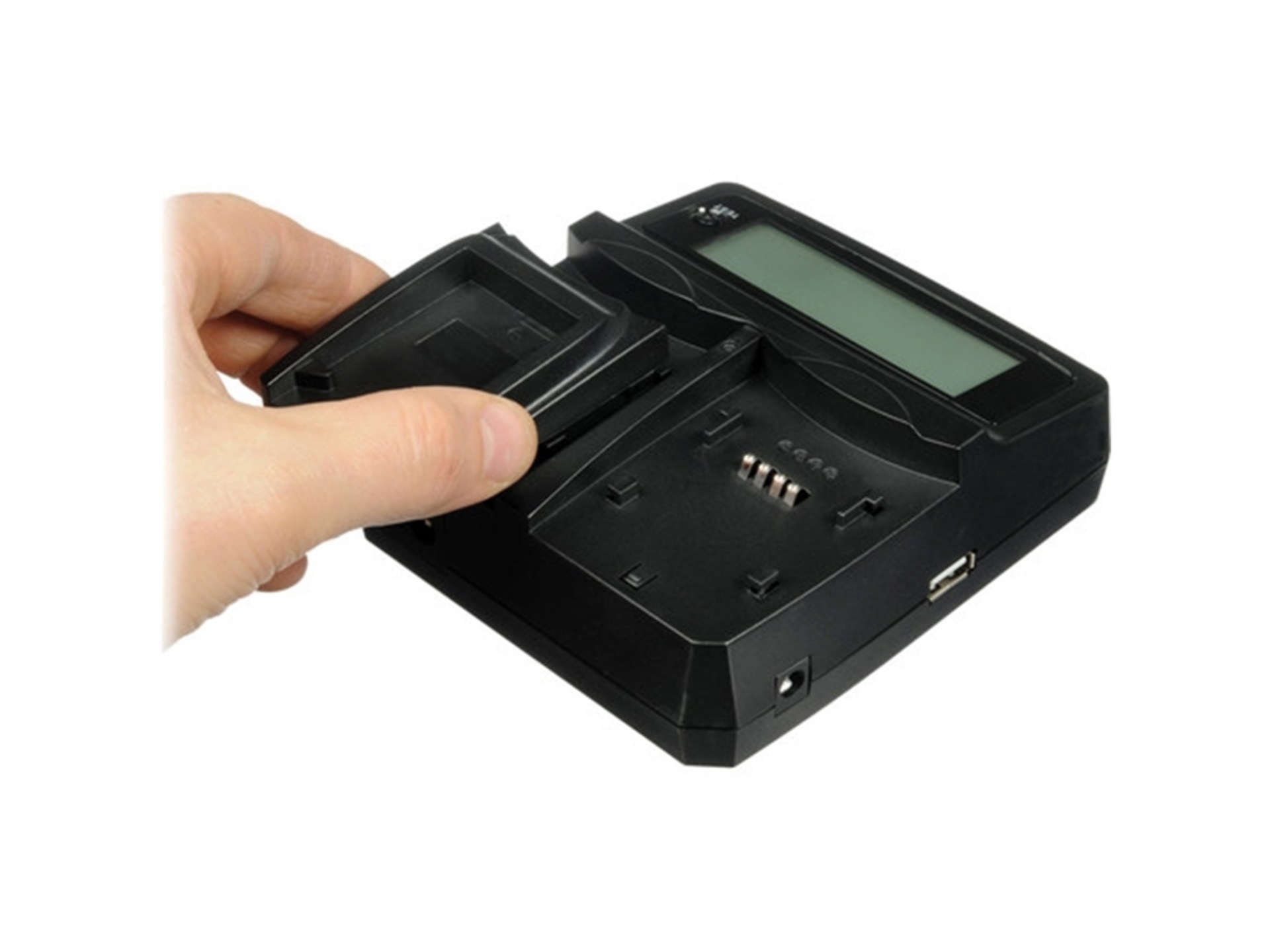 Luminos Dual LCD Fast Charger with Canon NB-5L Battery Plates
