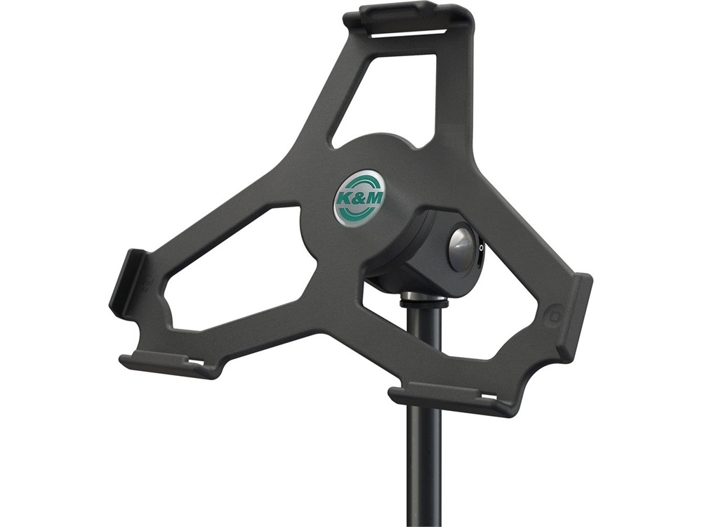 K&M 19717 iPad Air 2 Holder for 5/8" Microphone Stand (Black)