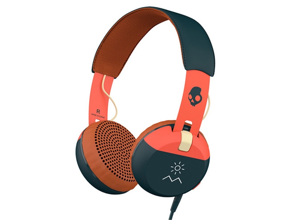 Skullcandy Grind Headphones with Single-Button TapTech and Mic (Orange/Navy)