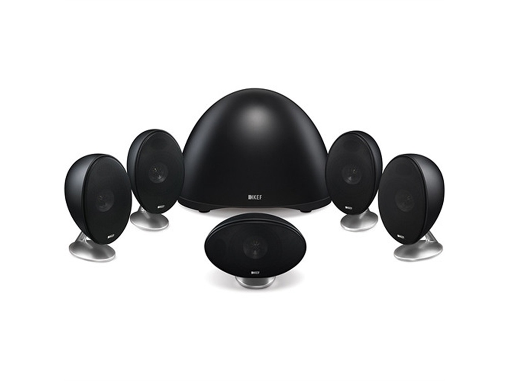KEF E305 5.1 Surround Home Theatre Speaker System with Powered Sub (Black)