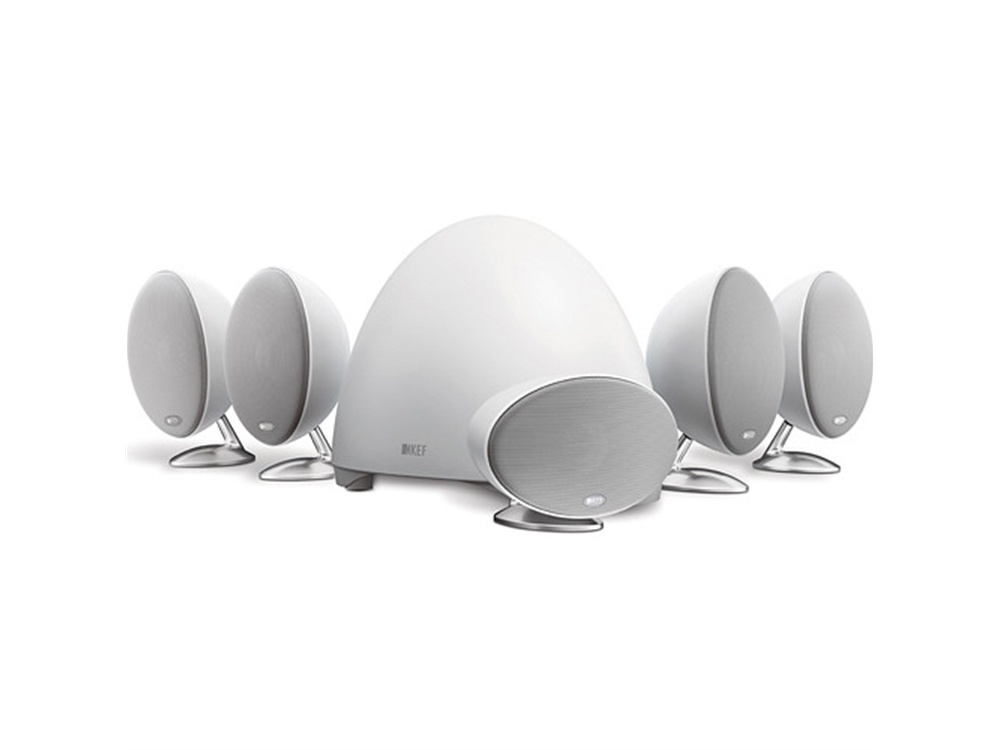 KEF E305 5.1 Surround Home Theatre Speaker System with Powered Sub (White)