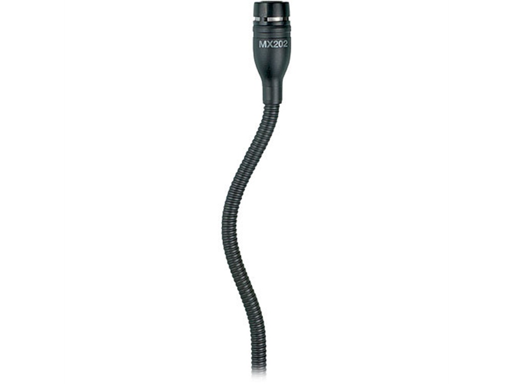 Shure MX202BP/S - Plate Mount Super-Cardioid Hanging Condenser Microphone (Black)