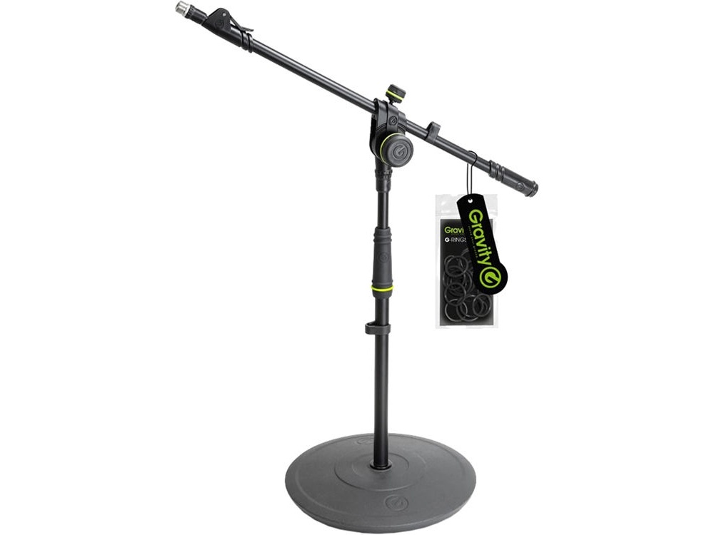 Gravity GMS2222B Short Microphone Stand with Round Base (Black)