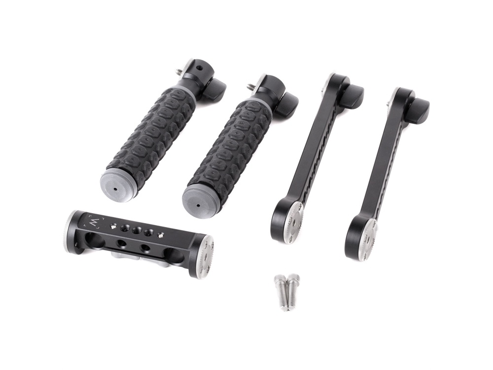 Wooden Camera Rosette Handle Kit (Black Rubber)