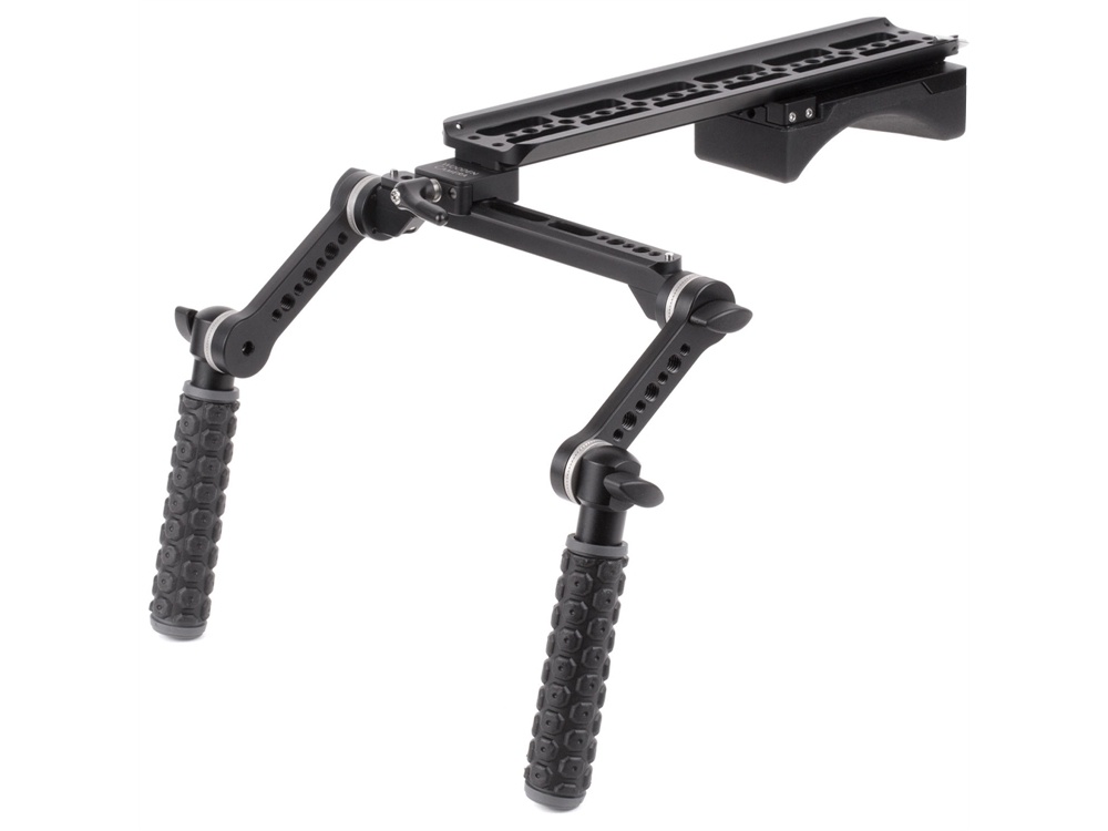 Wooden Camera Shoulder Rig v2 Mid with Short Rosette Arms & Handles (Rubber)