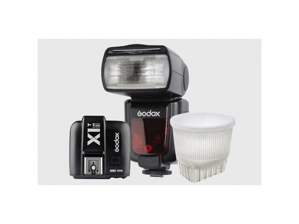 Godox TT685 TTL Flash with X1T Transmitter and Lambency Diffuser Kit for Sony Cameras