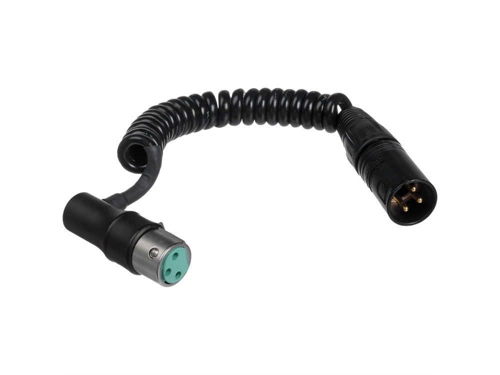K-Tek XLR Male to XLR Low-Profile Angled Female Coiled Microphone Cable (0.15 to 1.2 m)
