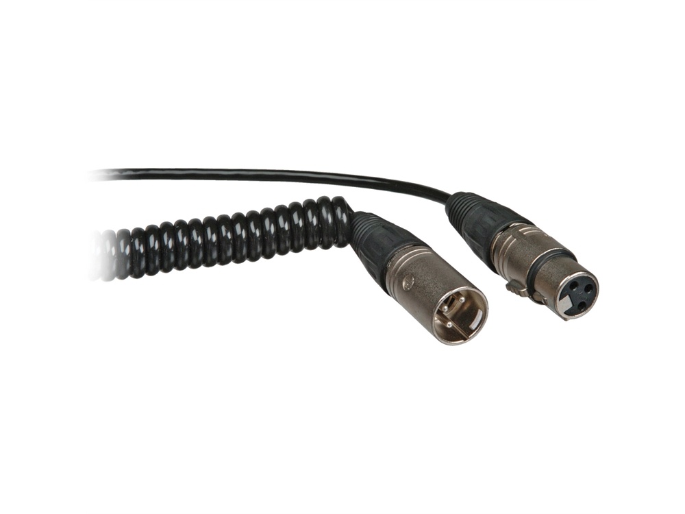 K-Tek XLR Male to XLR Female Coiled Microphone Cable (0.15 to 1.2 m)