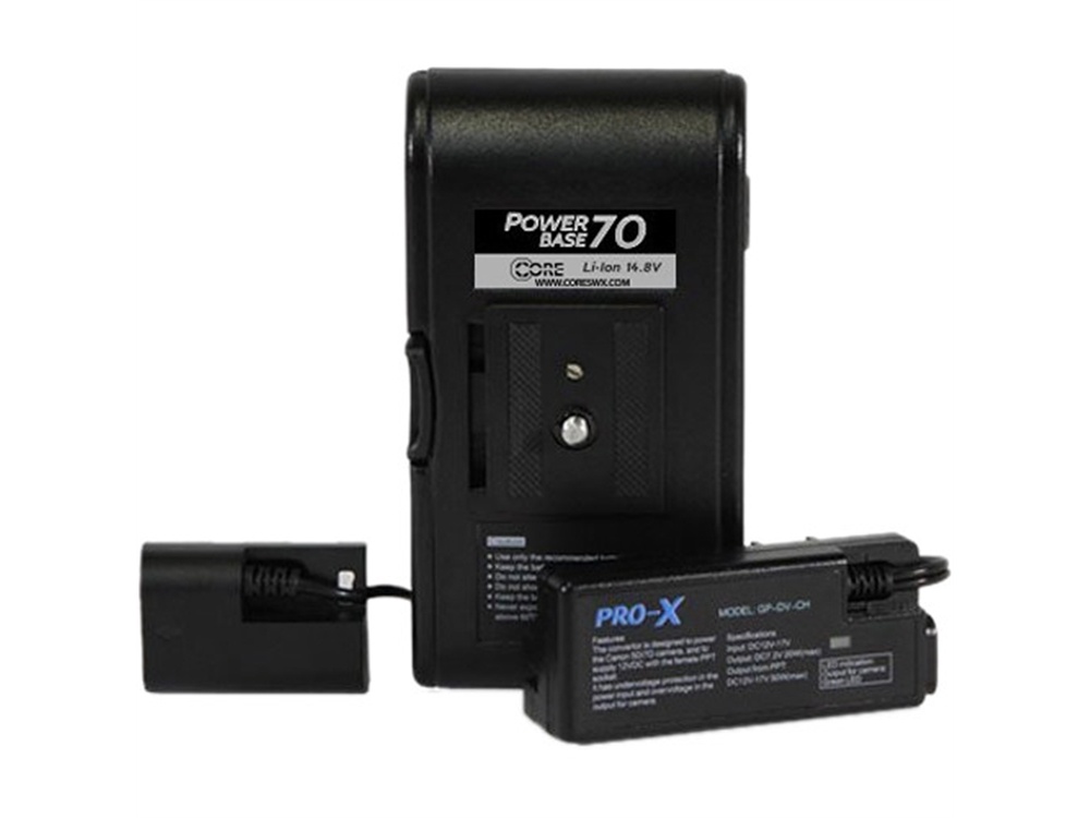 Core SWX PowerBase 70 Battery for Canon LP-E6 Cameras (24" Cable)
