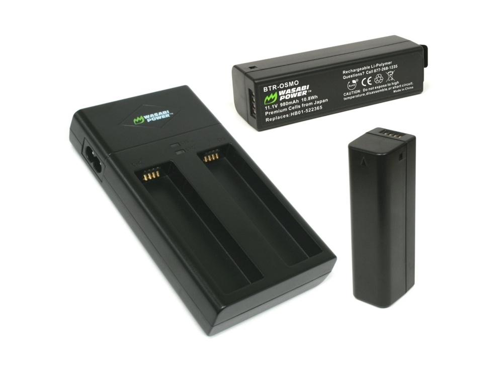 Wasabi Power Battery and Dual Charger for DJI OSMO (2 Pack)