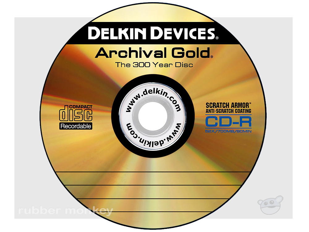Delkin Archival Gold CD-R Disc with Tab
