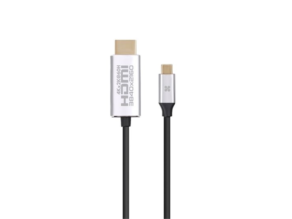 Promate USB-C to HDMI 2.0 Audio Video Cable (Grey, 1.8m)