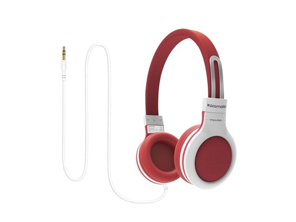 Promate Child-Friendly Universal On-Ear Wired Headset (Red)