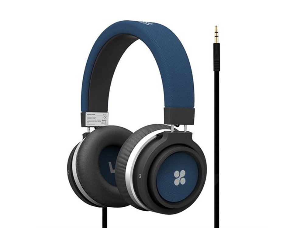 Promate Over-Ear Ergonomic Wired Headphones (Blue)