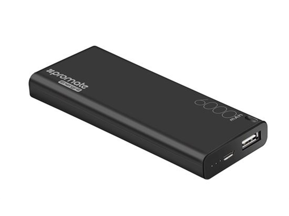 Promate 6000mAh Ultra-Sleek Portable Power Bank (Black)
