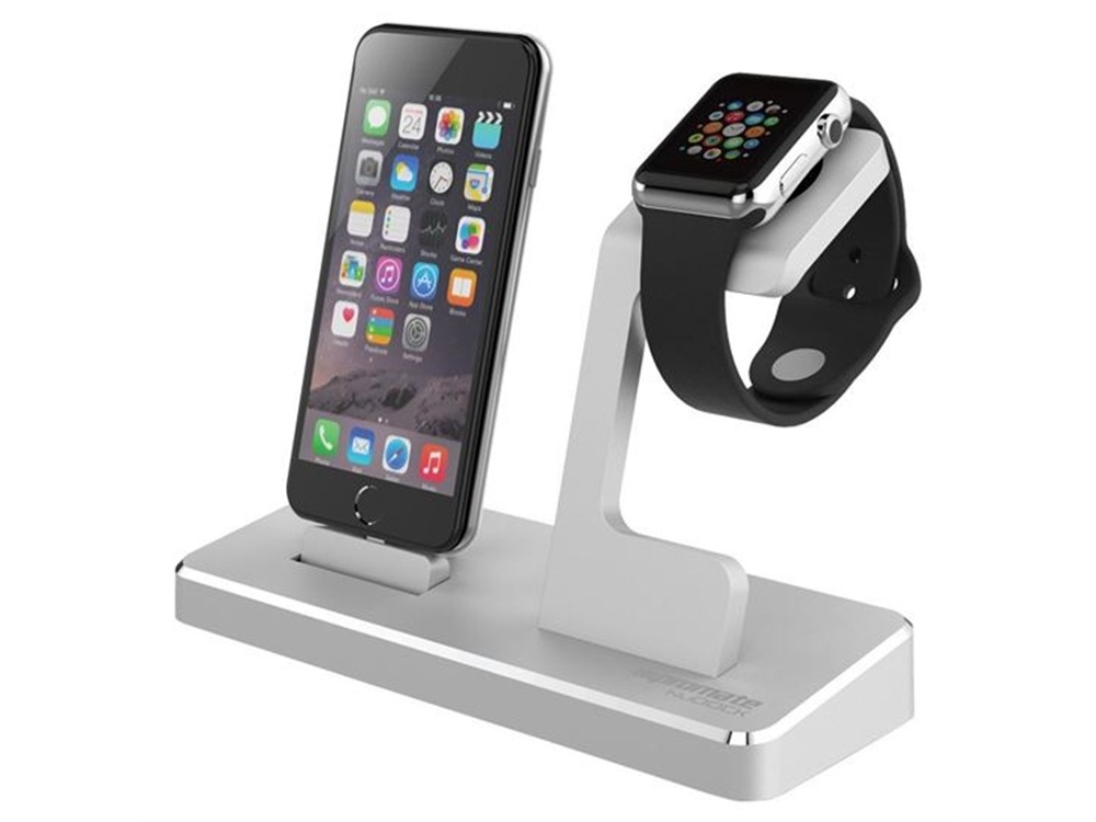 Promate MFi Certified 3-in-1 Power Station for Apple Watch, iPhone & iPod (Grey)