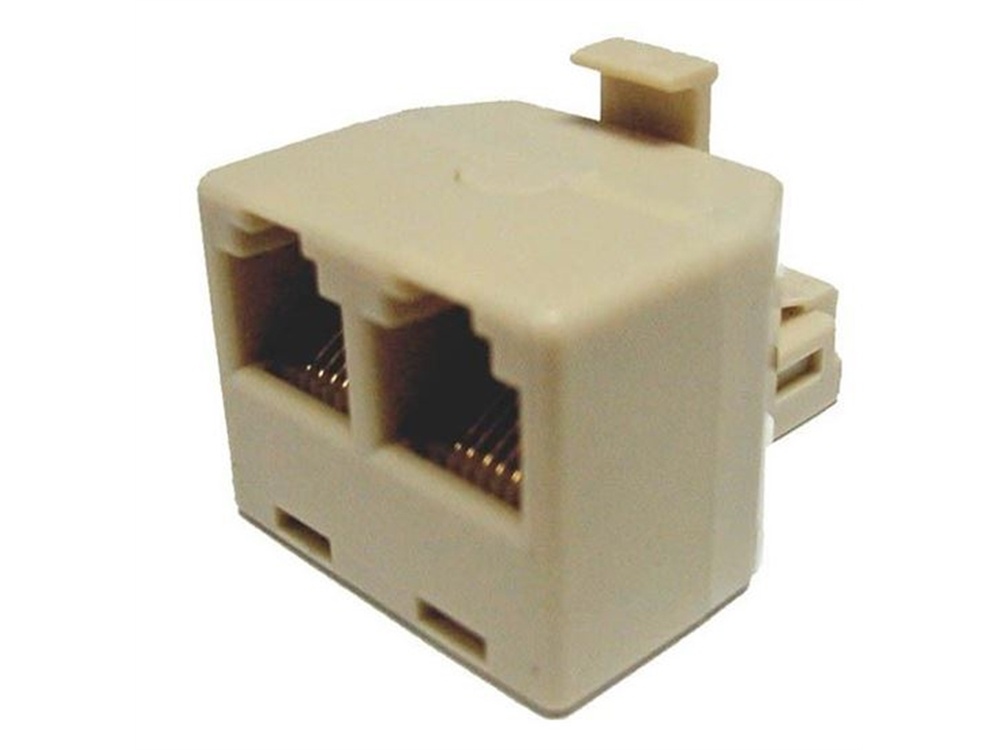 DYNAMIX RJ-11 6 Conductor Dual Adaptor (2 x Sockets/1 x Plug)