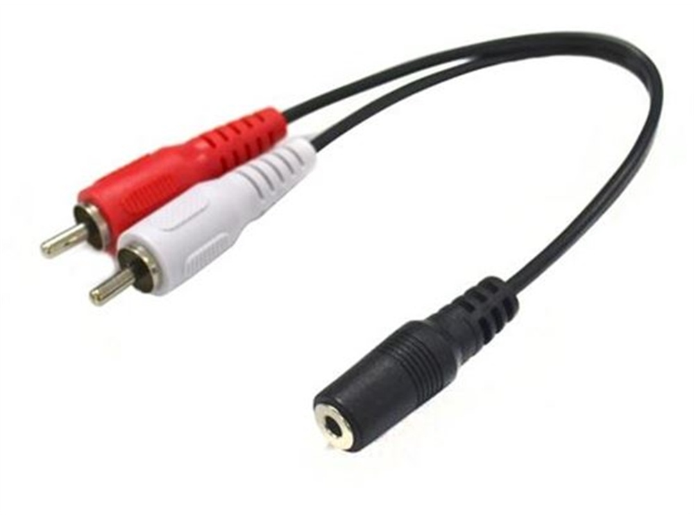 DYNAMIX Stereo 3.5mm Female to 2 RCA Male Cable (0.2m)