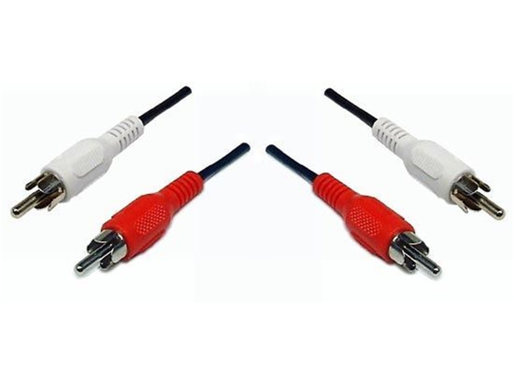 DYNAMIX 15m RCA Audio Cable 2 RCA to 2 RCA Plugs (Red & White)