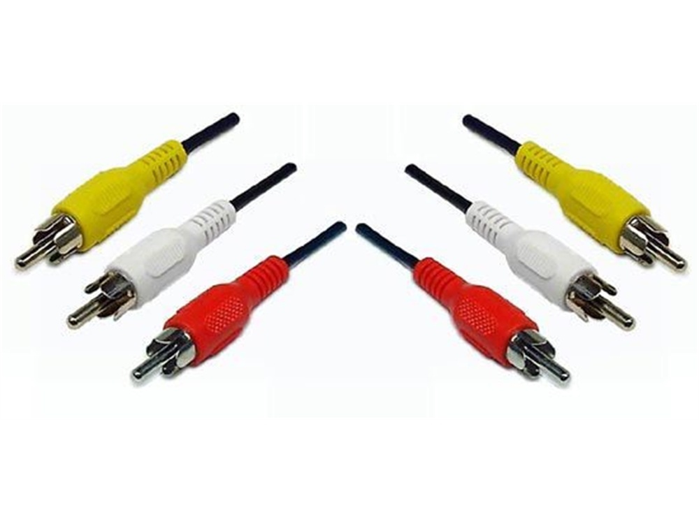 DYNAMIX 1.5m RCA Audio Video Cable, 3 RCA to 3 RCA Plugs (Red, White & Yellow)