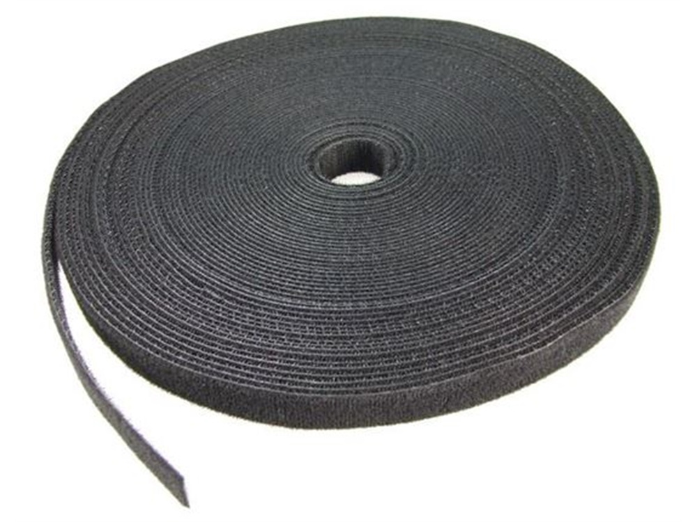 DYNAMIX CAB2012V Hook and Loop Velcro Roll Dual Sided (20m x 12mm, Black)