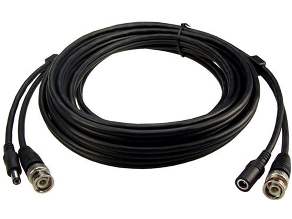 DYNAMIX BNC Male to Male with 2.1mm Power Cable Male/Female (10 m)