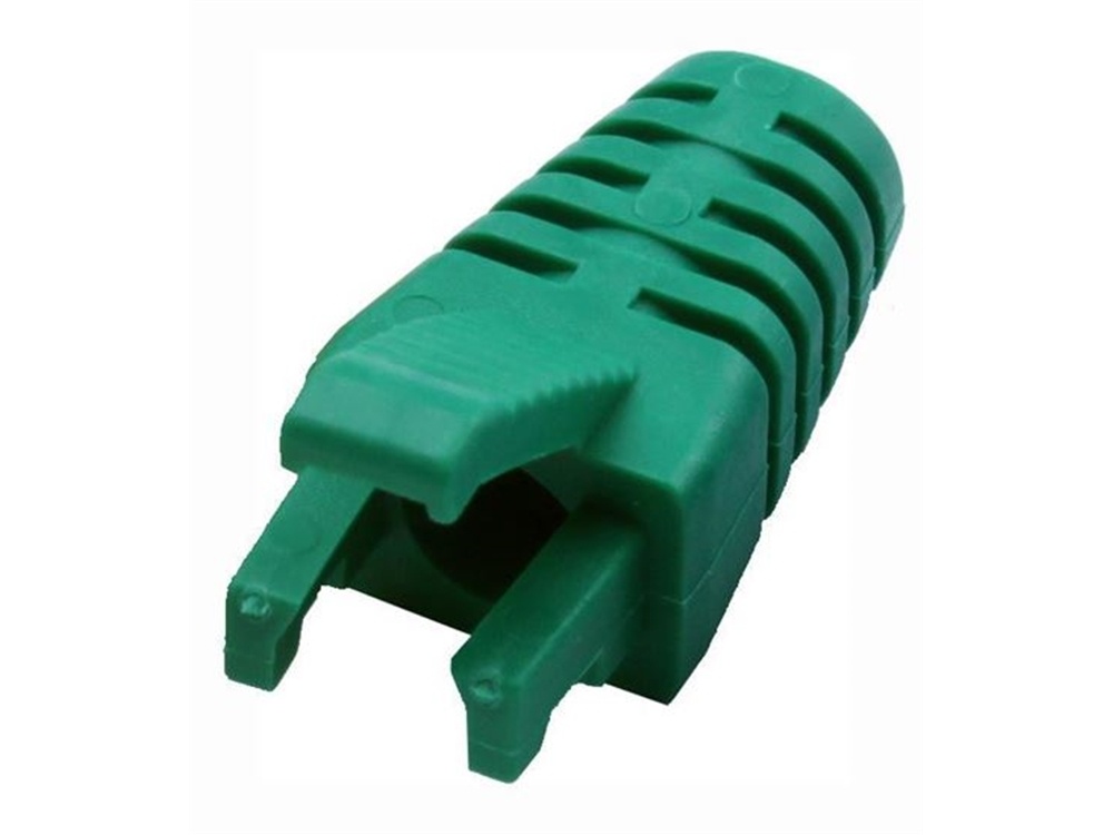 DYNAMIX RJ45 Slimline Strain Relief Boot with Clip Protector (Green, 20 Pack)