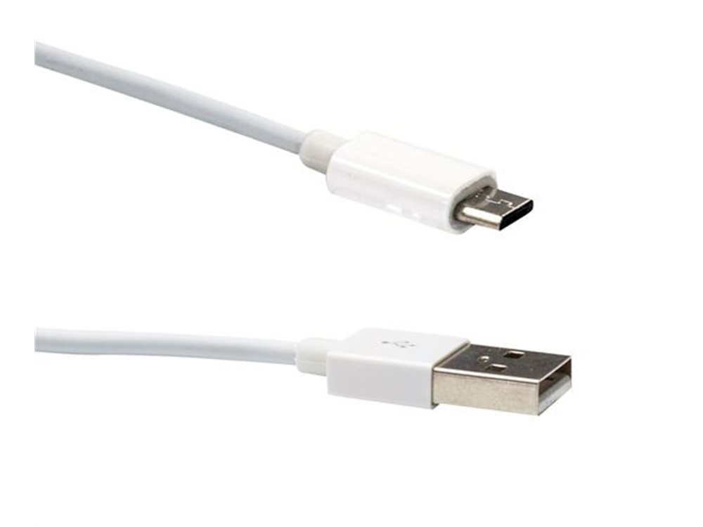DYNAMIX USB 2.0 Type Micro B Male to Type A Male Cable (White, 1.2 m)