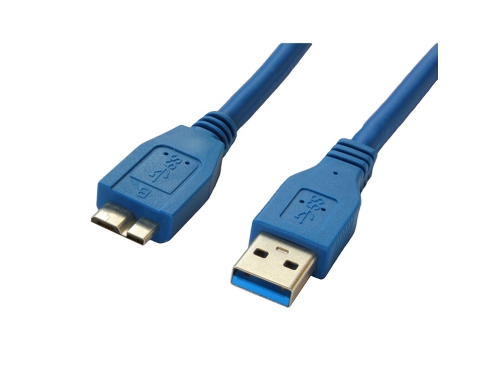 DYNAMIX USB 3.0 Type Micro B Male to Type A Male Connector (Blue, 2 m)