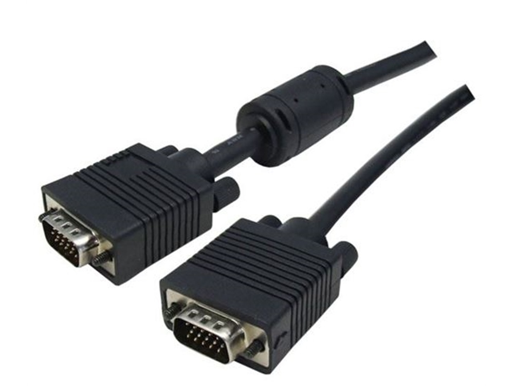 DYNAMIX VESA DDC1 & DDC2 VGA Male/Male Cable (Black, 1 m)