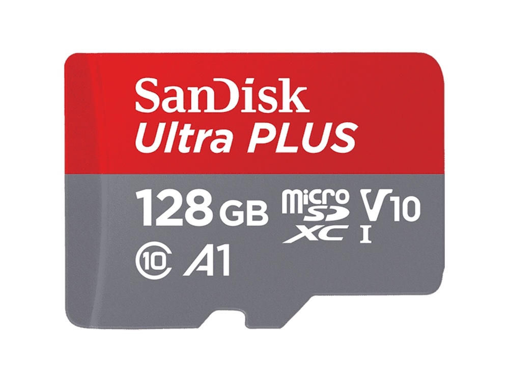 SanDisk 128GB microSDXC Memory Card Ultra Plus UHS-I with Adapter
