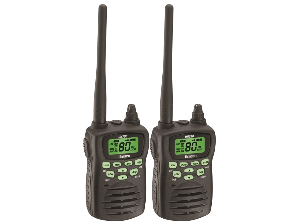 Uniden UH750 5W UHF-CB Handheld Radio (Twin Pack)