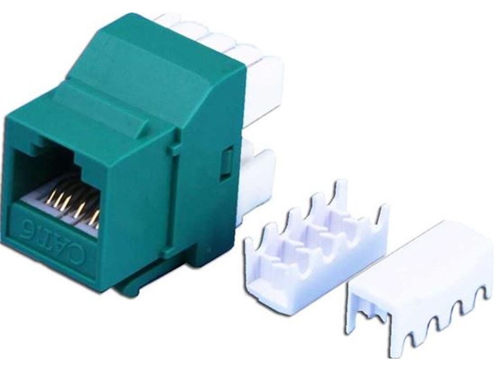 DYNAMIX Cat6 Keystone RJ45 Jack for 110 Face Plate (Green)