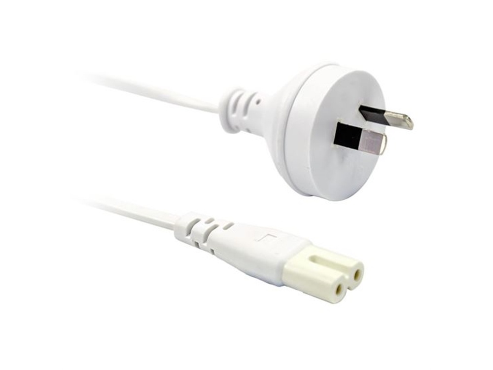 DYNAMIX Power Cord 2-Pin Plug to Figure 8 Connector (White, 2 m)