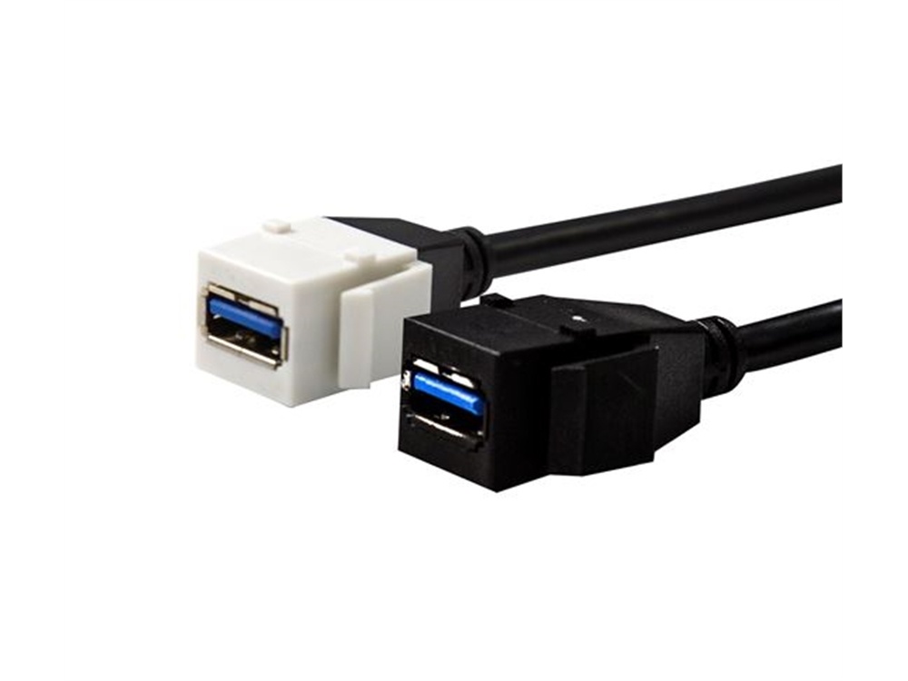 DYNAMIX USB3.0 Pigtail Keystone Jack (White to Black, 0.15 m)