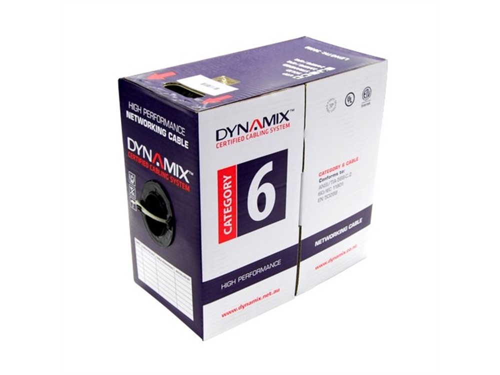 DYNAMIX Cat6 UTP External Solid Cable PE Jacket (305m, Black)