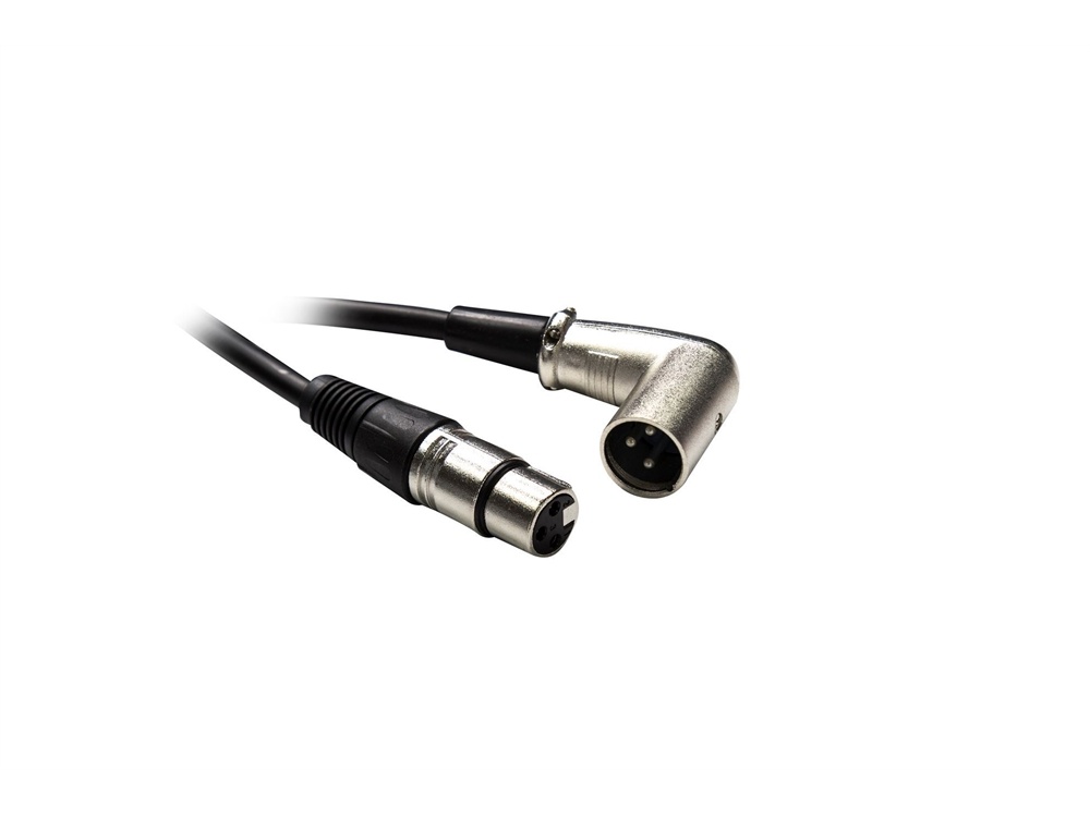 DYNAMIX XLR 3-Pin Right Angled Male to 3-Pin Female Balanced Audio Cable (2m)