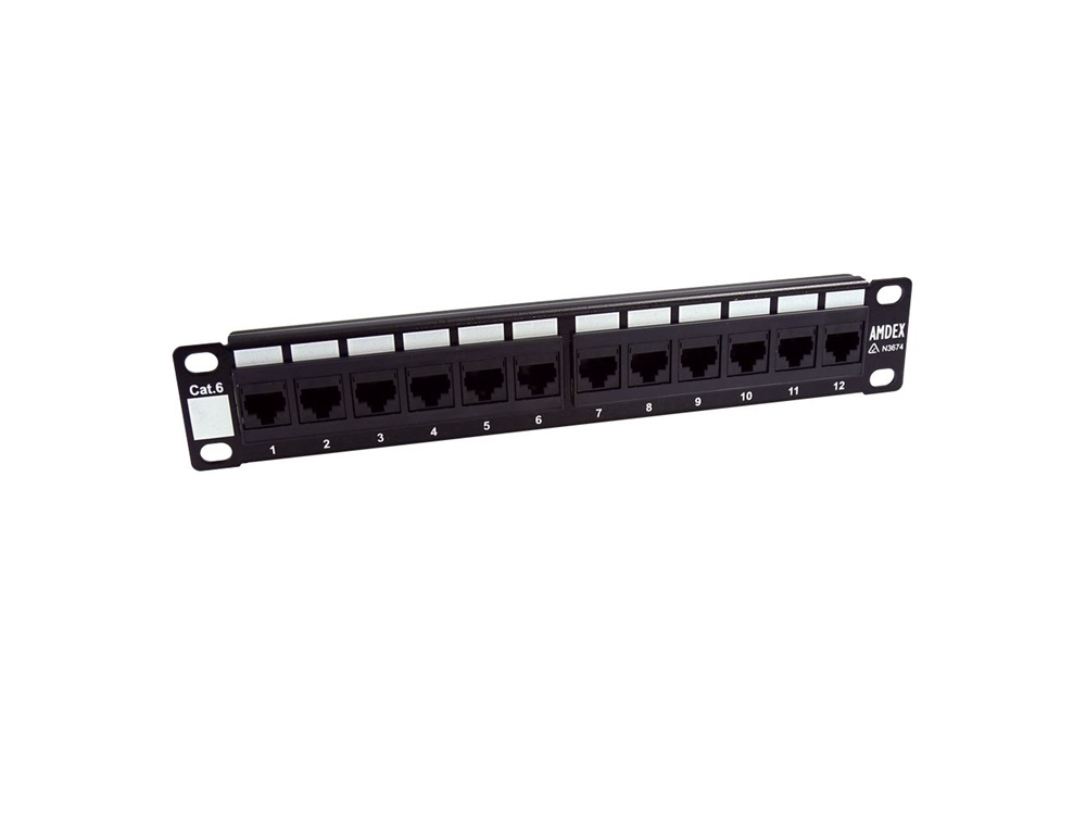 DYNAMIX 10" 12 Port Cat6 Patch Panel for 10" Cabinet R10 series