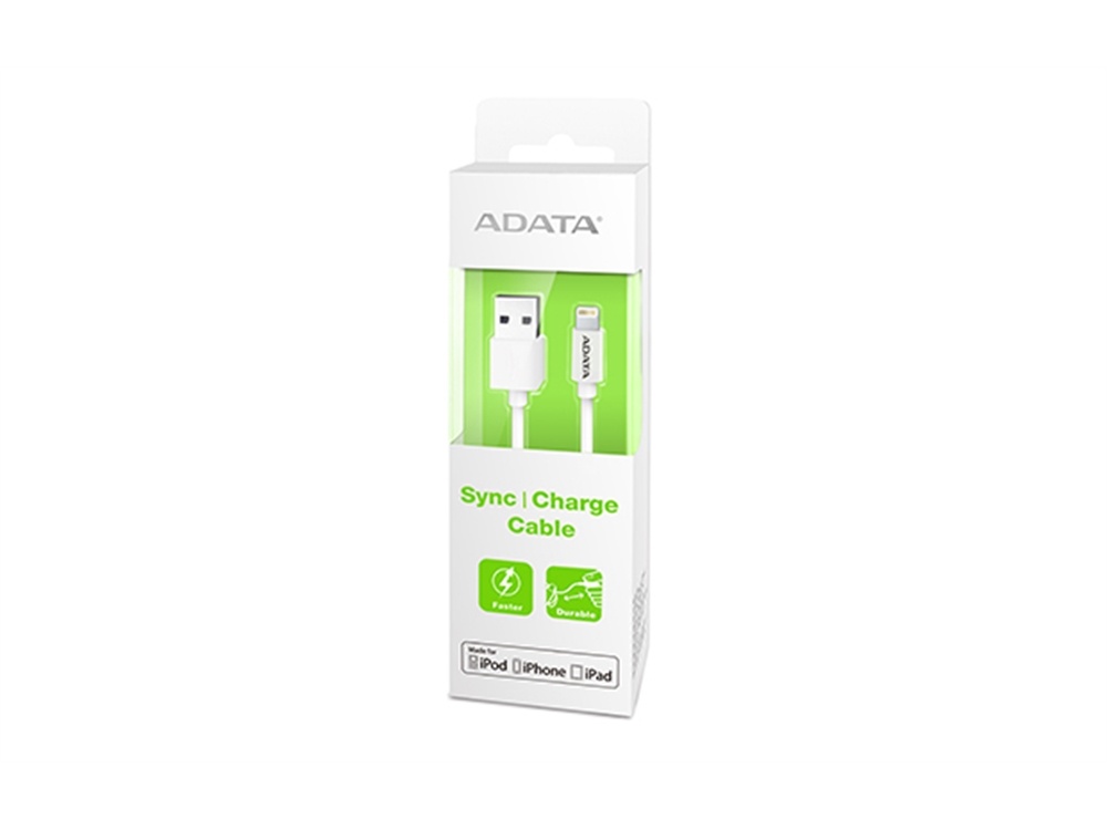 ADATA USB Type A to Lightning Cable (White, 1 m)