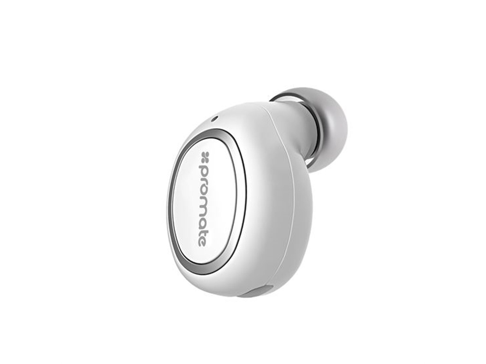 Promate Halo Wireless Mono Earphone (White)