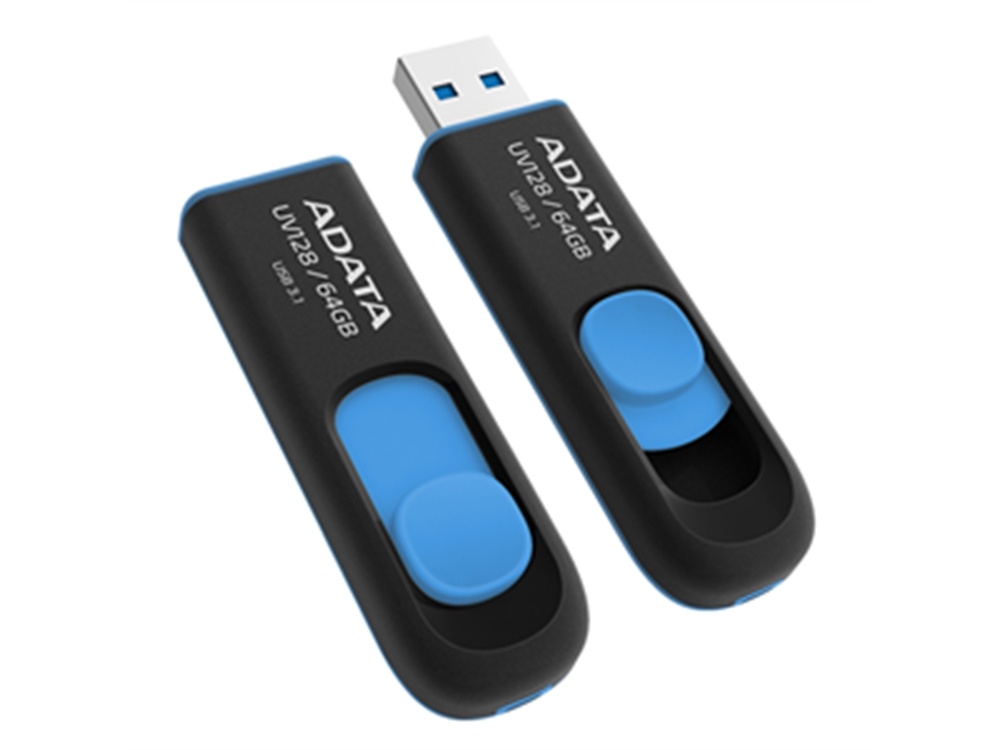ADATA UV128 64GB USB 3.1 Flash Drive (Blue/Black)