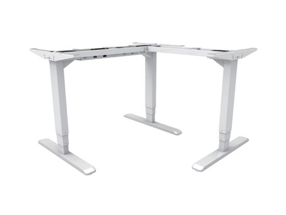 BRATECK 3-Stage Reverse Triple Motor, Electric Sit-Stand Desk Frame (White)